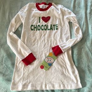Sara’s Prints Christmas PJ Top “I love Chocolate”